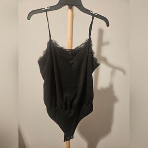 Express Black Lace Bodysuit, Large